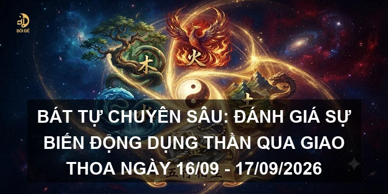 Bát tự chuyên sâu: Đánh giá sự biến động Dụng thần qua giao thoa ngày 16/09 - 17/09/2026