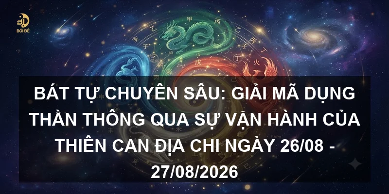 Bát tự chuyên sâu: Giải mã Dụng thần thông qua sự vận hành của Thiên Can Địa Chi ngày 26/08 - 27/08/2026