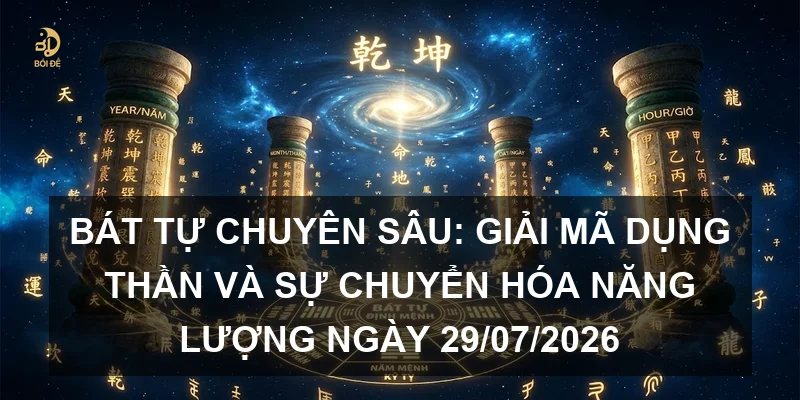 Bát tự chuyên sâu: Giải mã Dụng thần và sự chuyển hóa năng lượng ngày 29/07/2026