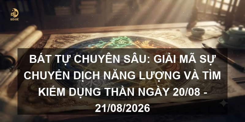 Bát tự chuyên sâu: Giải mã sự chuyển dịch năng lượng và tìm kiếm Dụng thần ngày 20/08 - 21/08/2026
