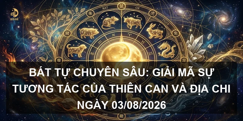 Bát tự chuyên sâu: Giải mã sự tương tác của Thiên Can và Địa Chi ngày 03/08/2026