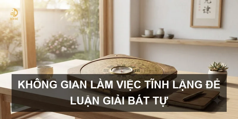Không gian làm việc tĩnh lặng để luận giải Bát tự