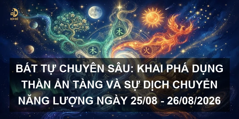 Bát tự chuyên sâu: Khai phá Dụng thần ẩn tàng và sự dịch chuyển năng lượng ngày 25/08 - 26/08/2026