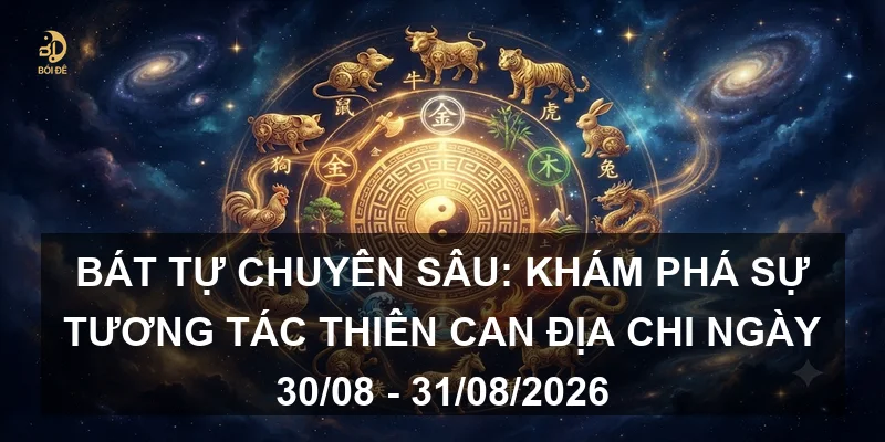 Bát tự chuyên sâu: Khám phá sự tương tác Thiên Can Địa Chi ngày 30/08 - 31/08/2026