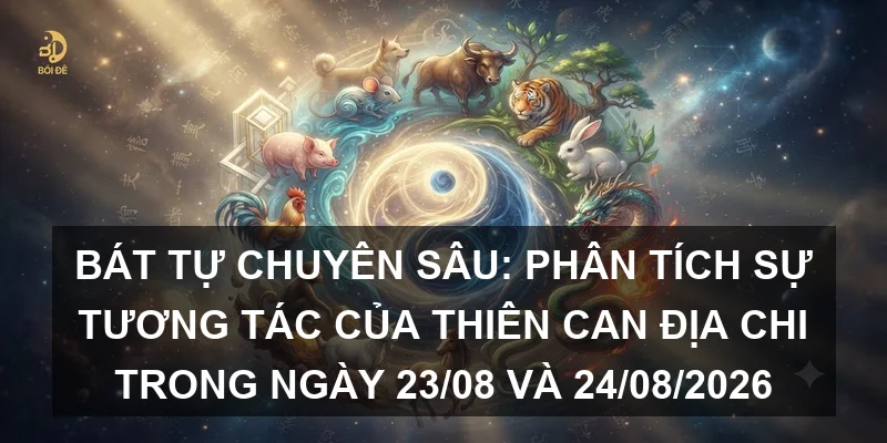 Bát tự chuyên sâu: Phân tích sự tương tác của Thiên Can Địa Chi trong ngày 23/08 và 24/08/2026