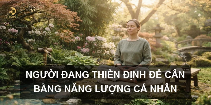 Người đang thiền định để cân bằng năng lượng cá nhân