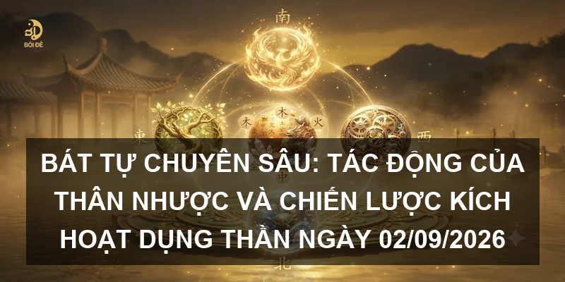 Bát tự chuyên sâu: Tác động của Thân nhược và chiến lược kích hoạt Dụng thần ngày 02/09/2026