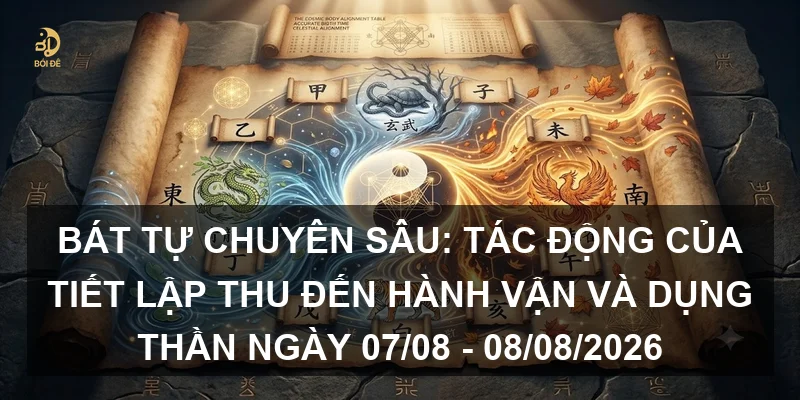 Bát tự chuyên sâu: Tác động của Tiết Lập Thu đến hành vận và Dụng thần ngày 07/08 - 08/08/2026