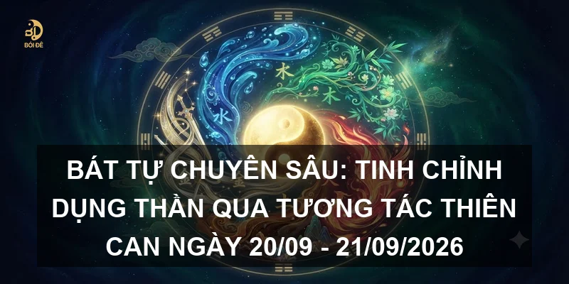 Bát tự chuyên sâu: Tinh chỉnh Dụng thần qua tương tác Thiên Can ngày 20/09 - 21/09/2026