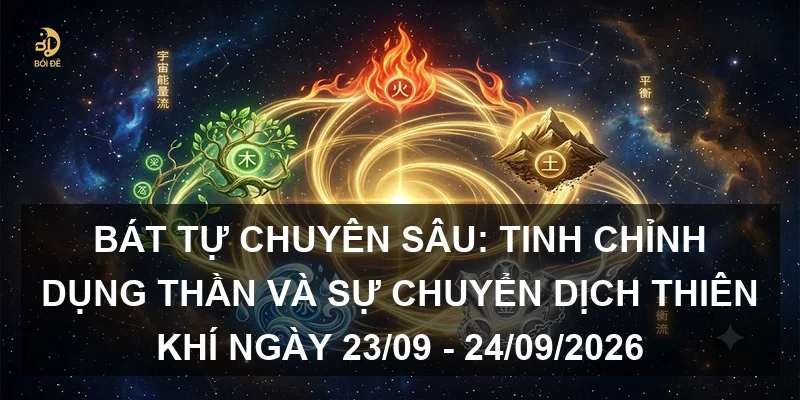 Bát tự chuyên sâu: Tinh chỉnh Dụng thần và sự chuyển dịch Thiên khí ngày 23/09 - 24/09/2026