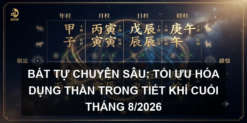 Bát tự chuyên sâu: Tối ưu hóa Dụng thần trong tiết khí cuối tháng 8/2026