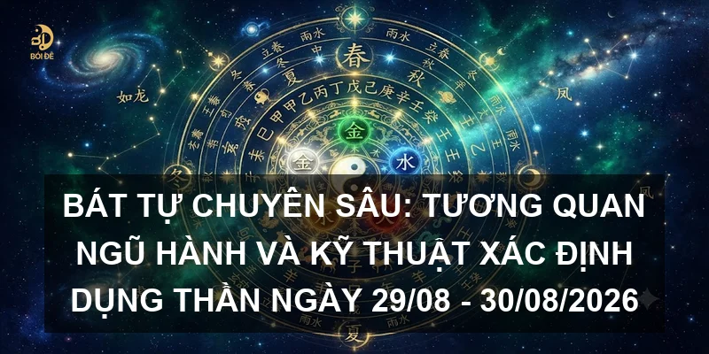 Bát tự chuyên sâu: Tương quan ngũ hành và kỹ thuật xác định Dụng thần ngày 29/08 - 30/08/2026