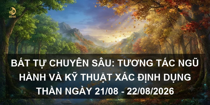 Bát tự chuyên sâu: Tương tác Ngũ hành và kỹ thuật xác định Dụng thần ngày 21/08 - 22/08/2026