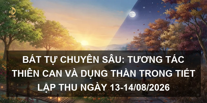 Bát tự chuyên sâu: Tương tác Thiên can và Dụng thần trong tiết Lập Thu ngày 13-14/08/2026