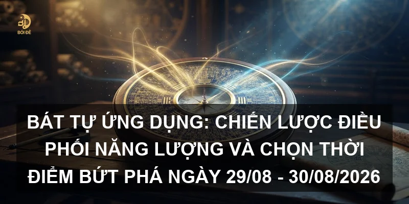 Bát tự ứng dụng: Chiến lược điều phối năng lượng và chọn thời điểm bứt phá ngày 29/08 - 30/08/2026