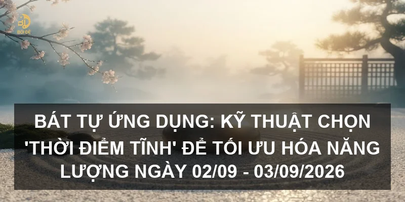 Bát tự ứng dụng: Kỹ thuật chọn 'Thời điểm tĩnh' để tối ưu hóa năng lượng ngày 02/09 - 03/09/2026