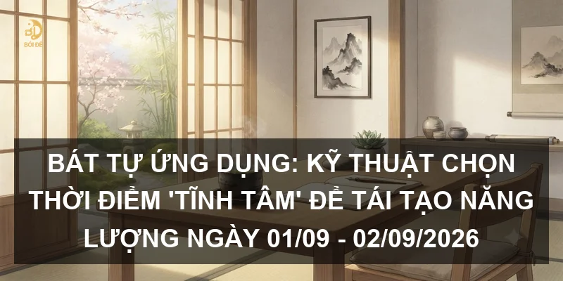 Bát tự ứng dụng: Kỹ thuật chọn thời điểm 'tĩnh tâm' để tái tạo năng lượng ngày 01/09 - 02/09/2026