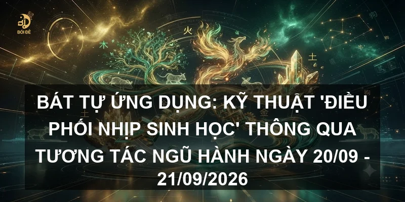 Bát tự ứng dụng: Kỹ thuật 'Điều phối nhịp sinh học' thông qua tương tác ngũ hành ngày 20/09 - 21/09/2026