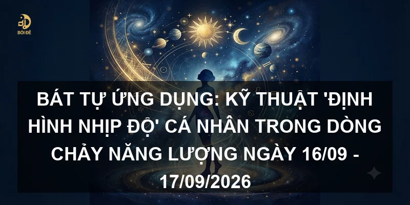 Bát tự ứng dụng: Kỹ thuật 'định hình nhịp độ' cá nhân trong dòng chảy năng lượng ngày 16/09 - 17/09/2026