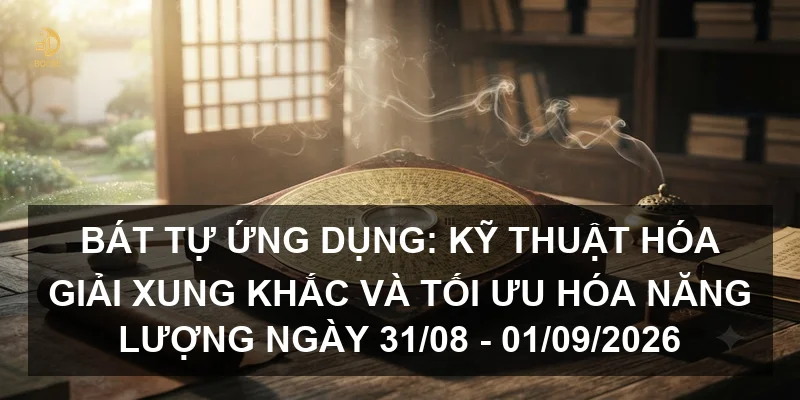 Bát tự ứng dụng: Kỹ thuật hóa giải xung khắc và tối ưu hóa năng lượng ngày 31/08 - 01/09/2026