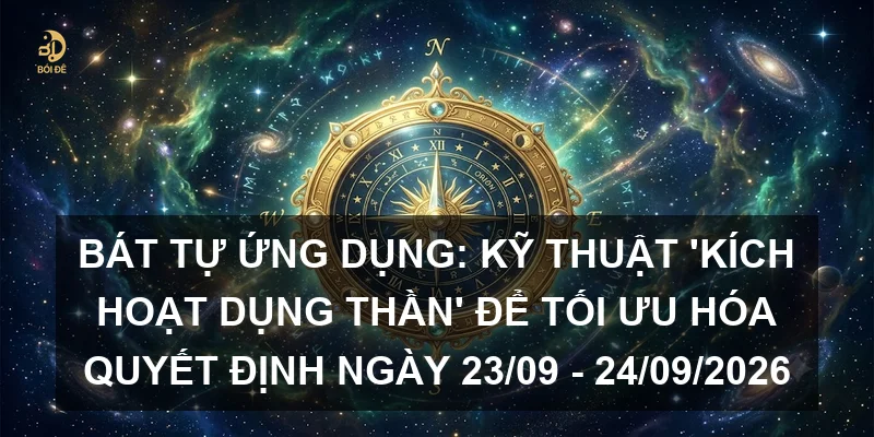 Bát tự ứng dụng: Kỹ thuật 'Kích hoạt Dụng thần' để tối ưu hóa quyết định ngày 23/09 - 24/09/2026