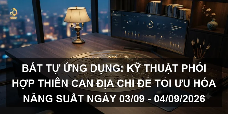 Bát tự ứng dụng: Kỹ thuật phối hợp Thiên can Địa chi để tối ưu hóa năng suất ngày 03/09 - 04/09/2026