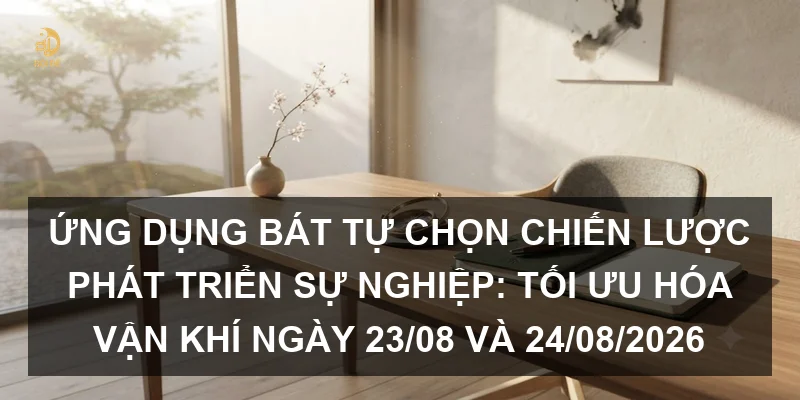Ứng dụng Bát tự chọn chiến lược phát triển sự nghiệp: Tối ưu hóa vận khí ngày 23/08 và 24/08/2026