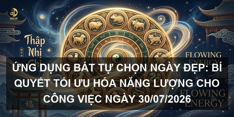 Ứng dụng Bát tự chọn ngày đẹp: Bí quyết tối ưu hóa năng lượng cho công việc ngày 30/07/2026