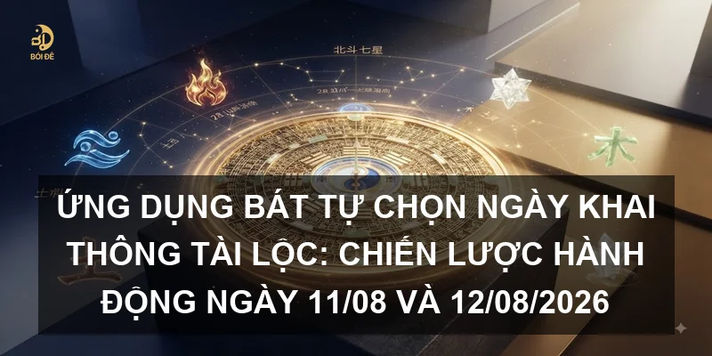 Ứng dụng Bát tự chọn ngày khai thông tài lộc: Chiến lược hành động ngày 11/08 và 12/08/2026