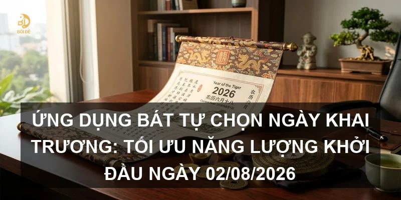 Ứng dụng Bát tự chọn ngày khai trương: Tối ưu năng lượng khởi đầu ngày 02/08/2026
