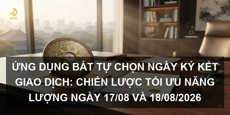 Ứng dụng Bát tự chọn ngày ký kết giao dịch: Chiến lược tối ưu năng lượng ngày 17/08 và 18/08/2026