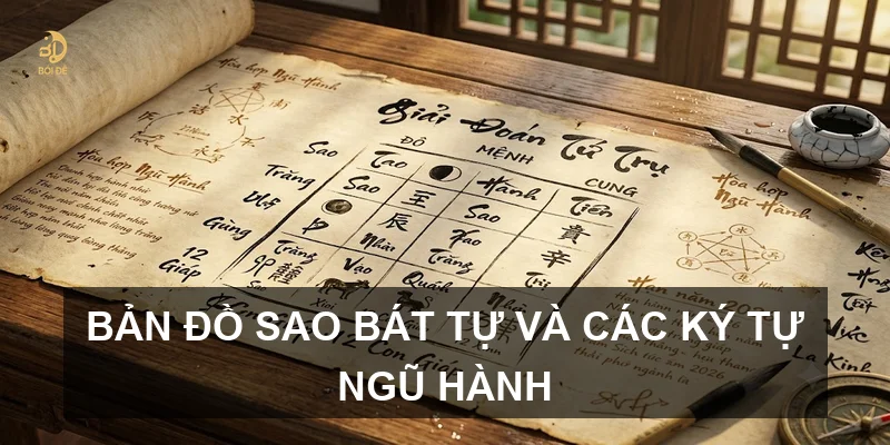 Bản đồ sao Bát tự và các ký tự ngũ hành