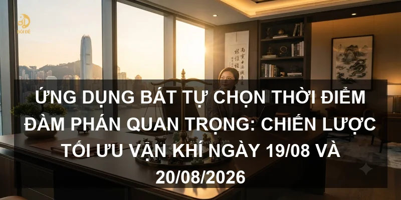 Ứng dụng Bát tự chọn thời điểm đàm phán quan trọng: Chiến lược tối ưu vận khí ngày 19/08 và 20/08/2026