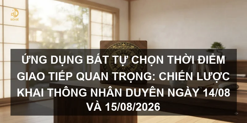 Ứng dụng Bát tự chọn thời điểm giao tiếp quan trọng: Chiến lược khai thông nhân duyên ngày 14/08 và 15/08/2026