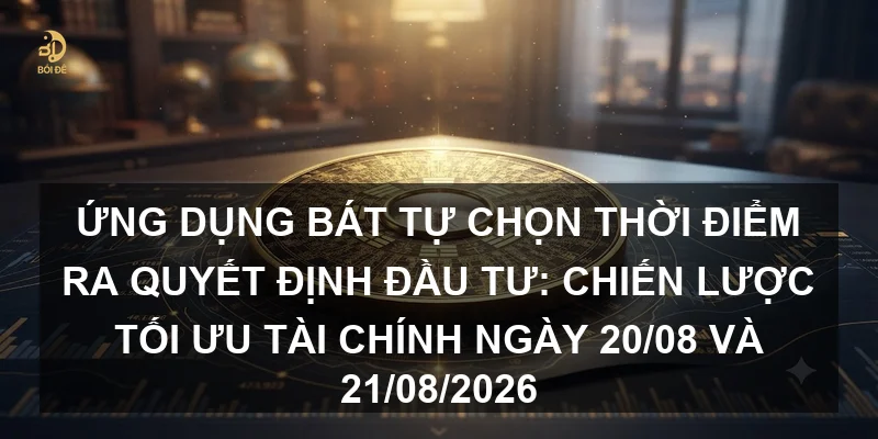 Ứng dụng Bát tự chọn thời điểm ra quyết định đầu tư: Chiến lược tối ưu tài chính ngày 20/08 và 21/08/2026