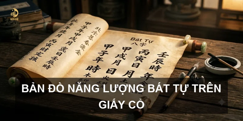 Bản đồ năng lượng Bát tự trên giấy cổ