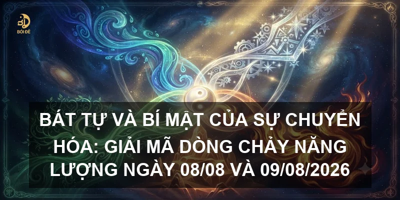 Bát tự và bí mật của sự chuyển hóa: Giải mã dòng chảy năng lượng ngày 08/08 và 09/08/2026