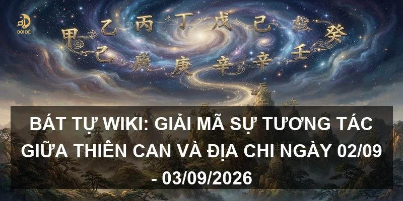 Bát tự wiki: Giải mã sự tương tác giữa Thiên Can và Địa Chi ngày 02/09 - 03/09/2026