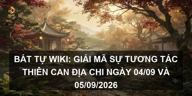 Bát tự wiki: Giải mã sự tương tác Thiên Can Địa Chi ngày 04/09 và 05/09/2026
