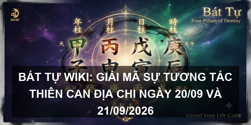 Bát tự Wiki: Giải mã sự tương tác Thiên Can Địa Chi ngày 20/09 và 21/09/2026