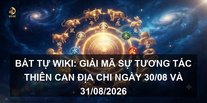 Bát tự wiki: Giải mã sự tương tác Thiên Can Địa Chi ngày 30/08 và 31/08/2026