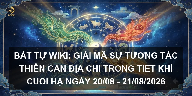 Bát tự wiki: Giải mã sự tương tác Thiên Can Địa Chi trong tiết khí cuối hạ ngày 20/08 - 21/08/2026