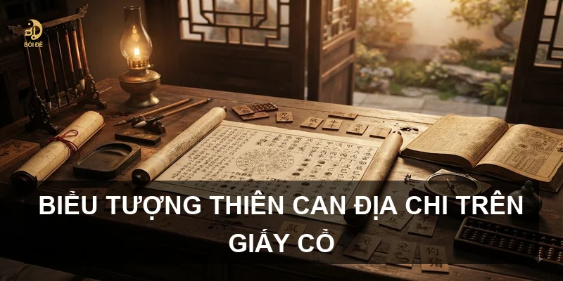 Biểu tượng Thiên Can Địa Chi trên giấy cổ