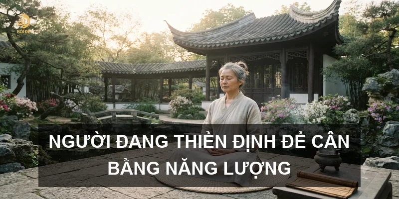 Người đang thiền định để cân bằng năng lượng