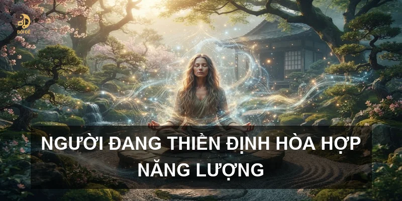 Người đang thiền định hòa hợp năng lượng