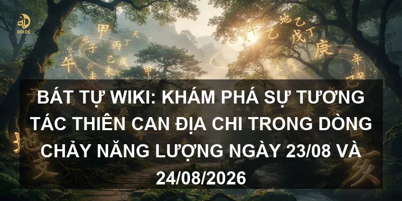 Bát tự wiki: Khám phá sự tương tác Thiên Can Địa Chi trong dòng chảy năng lượng ngày 23/08 và 24/08/2026