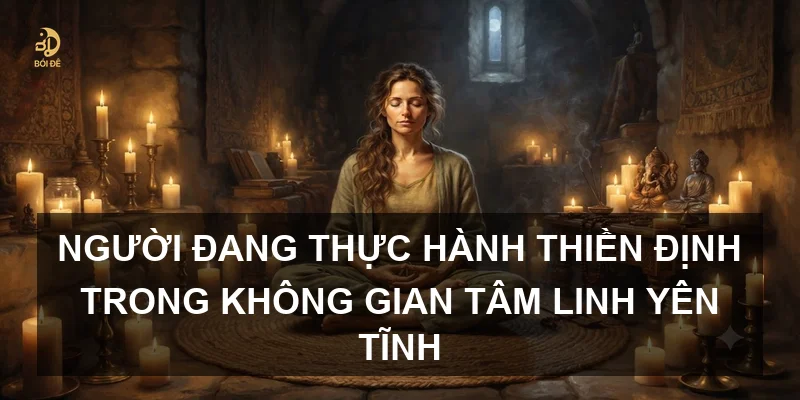 Người đang thực hành thiền định trong không gian tâm linh yên tĩnh