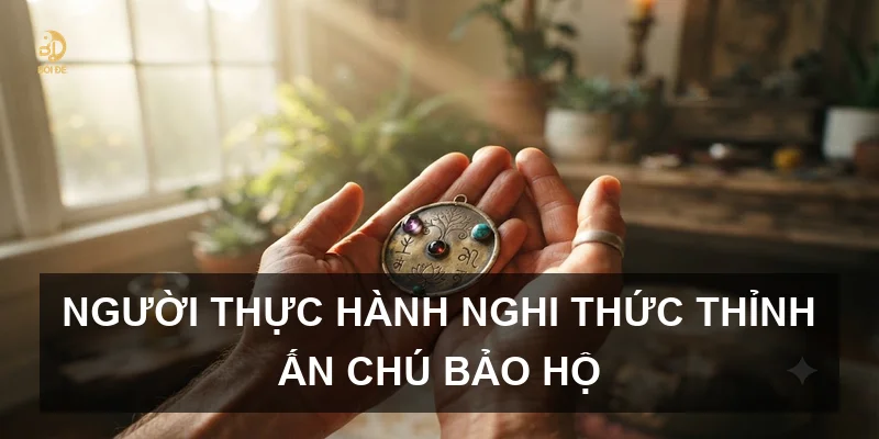 Người thực hành nghi thức thỉnh ấn chú bảo hộ