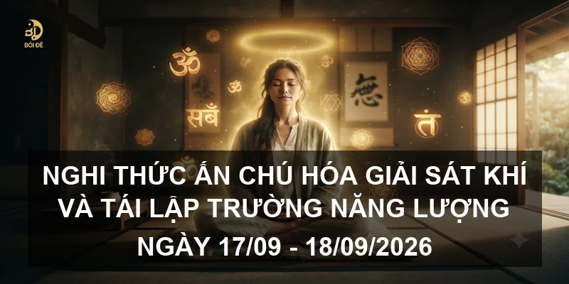 Nghi thức ấn chú hóa giải sát khí và tái lập trường năng lượng ngày 17/09 - 18/09/2026