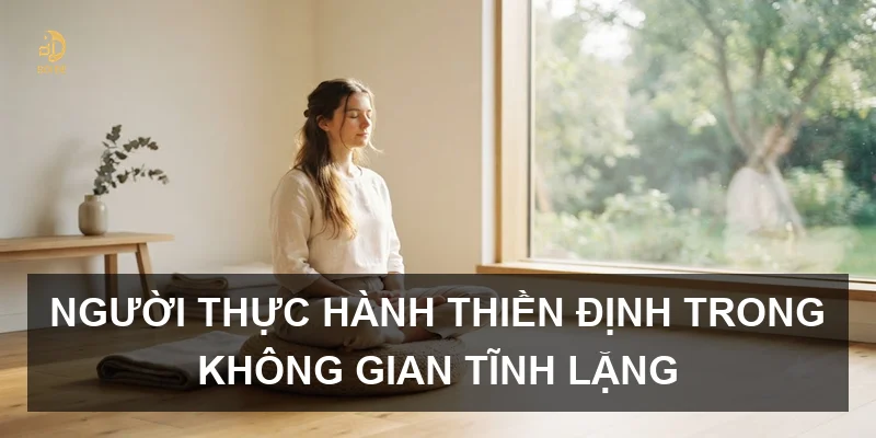 Người thực hành thiền định trong không gian tĩnh lặng